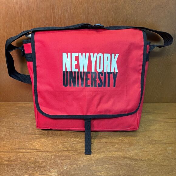 New York University NYU Red and Black Messenger Bag - Picture 1 of 7